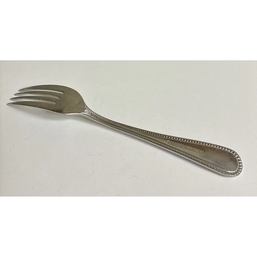Oneida‎ ROYAL PEARL Fork Stainless Beaded Edge Glossy Silverware Flatware